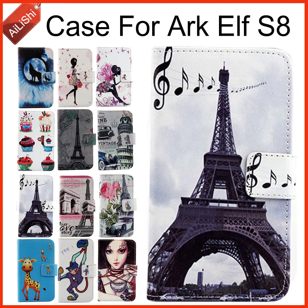 AiLiShi чехол для Ark Elf S8 роскошный флип из искусственной кожи с рисунком