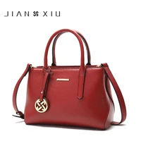 jianxiu brand genuine leather bags luxury handbags women bags designer tassel pendant shoulder crossbody lychee texture tote bag
