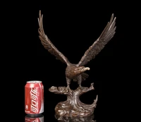 top cool business gift 36cm home office efficacious fortune mascot money drawing eagle vulture lanneret bronze art statue