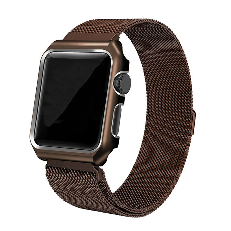 40 мм 44 мм магнитный Миланский ремешок для Apple Watch 38 мм 42 мм металлический браслет из нержавеющей стали для iWatch 1 2 3 4 - Цвет ремешка: Coffee with Frame