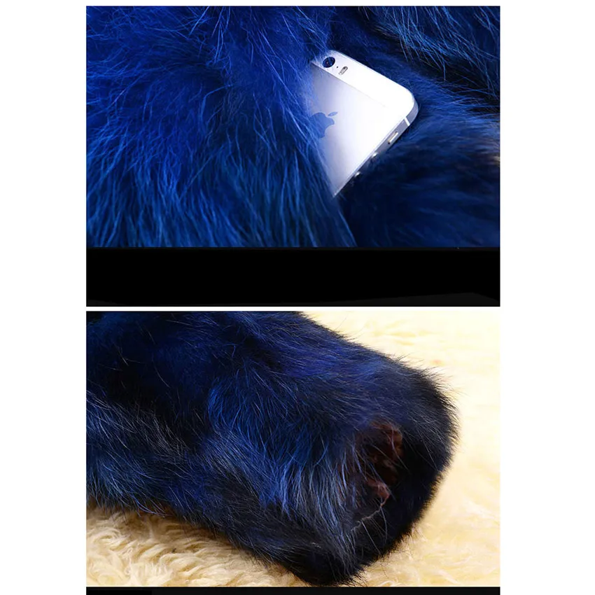 Женское зимнее теплое пальто средней длины из искусственного лисьего меха