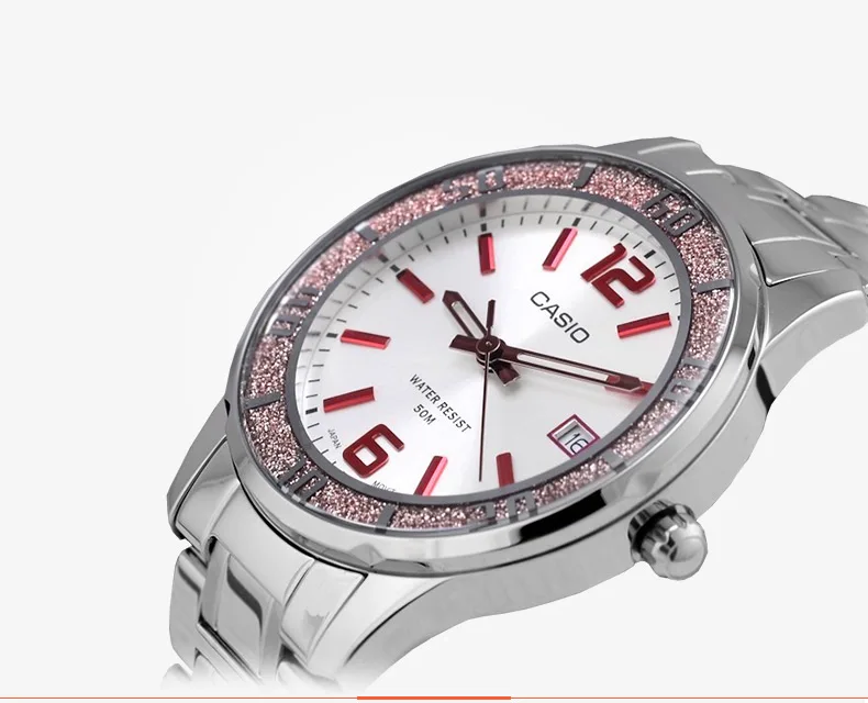 Casio, женские часы, 50 метров, водонепроницаемые, новые, указка, серия, модные, бизнес, женские, кварцевые часы, белая пластина, LTP-1359, для девушек