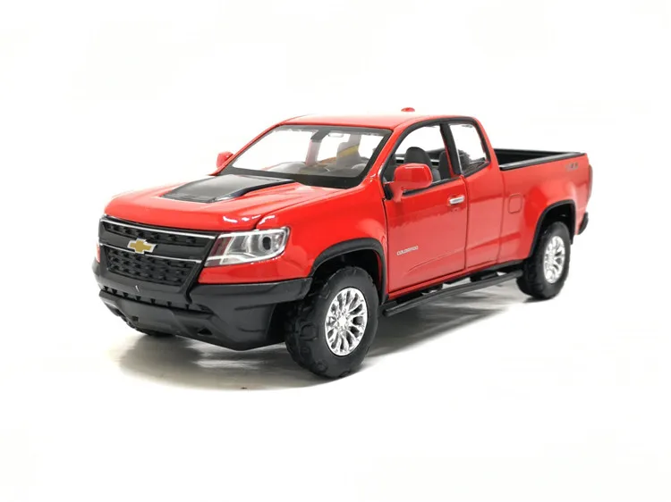 Красный 1:32 Сплав Chevrolet Colorado пикапа Игрушечная модель автомобиля с вытягиванием назад звуковой светильник Diecasts транспортные средства детские подарки коллекция игрушек - Цвет: Красный