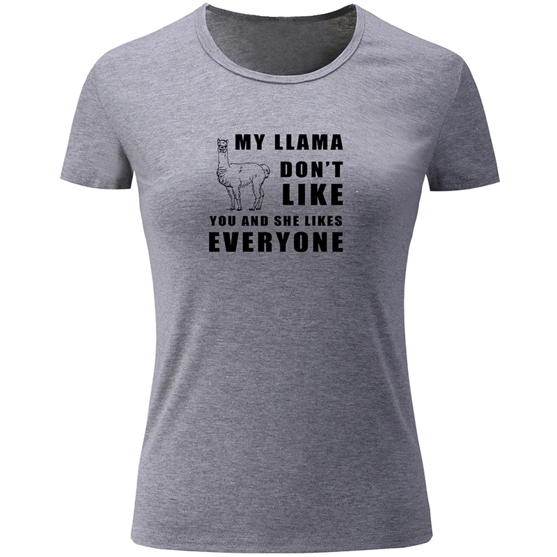 Song Of The Llama My Don't Like You и She Everyone Design Women Ladies Printing Graphic Tee хлопковая футболка с