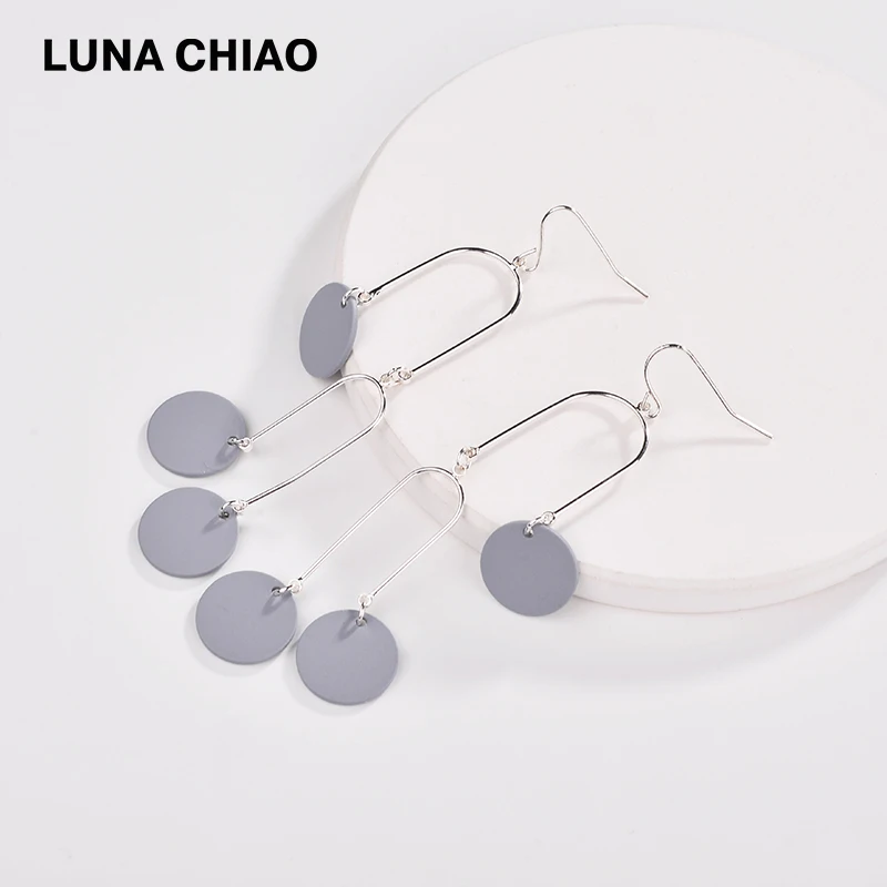 Женские Геометрические серьги подвески LUNA CHIAO массивные с медными проволочными