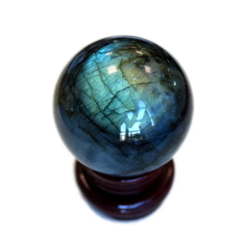 

60mm natural quartz crystal flash labradorite ball body heal beautiful gift free shipping