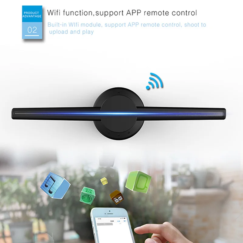 WiFi 3D голографический проектор дисплей вентилятор голограмма плеер 320