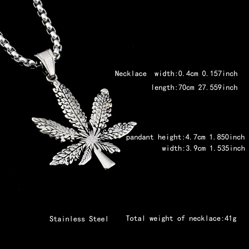 Goofan Europe and Japan South Korea are Maple Leaf Necklace ornaments male female long titanium hip hop STN027 | Украшения и