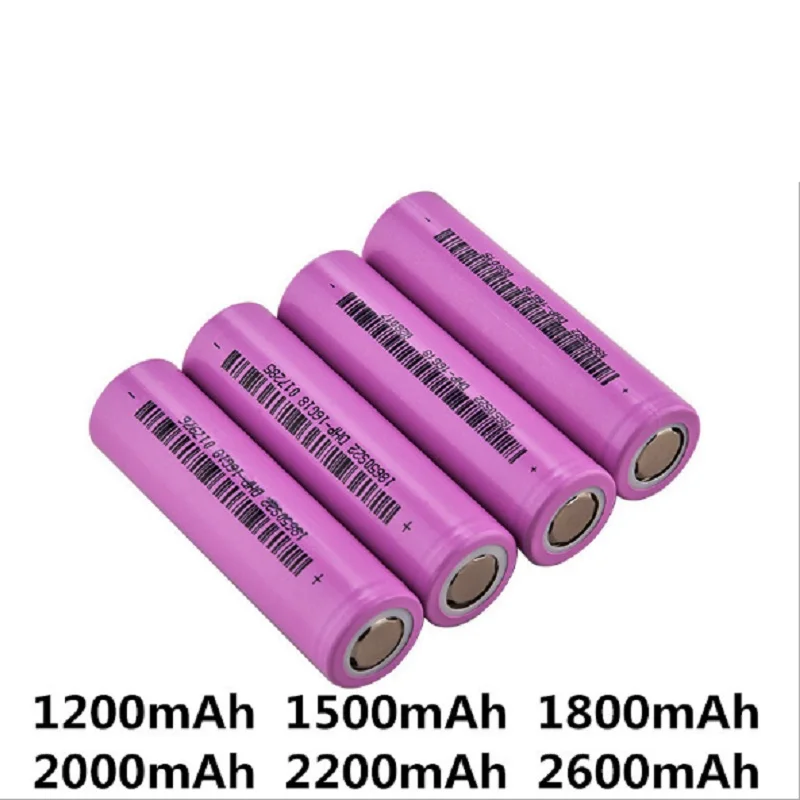 

free shipping 18650 2600 mah 2200mah lithium battery 3.7 V strong light flashlight rechargeable battery protection board