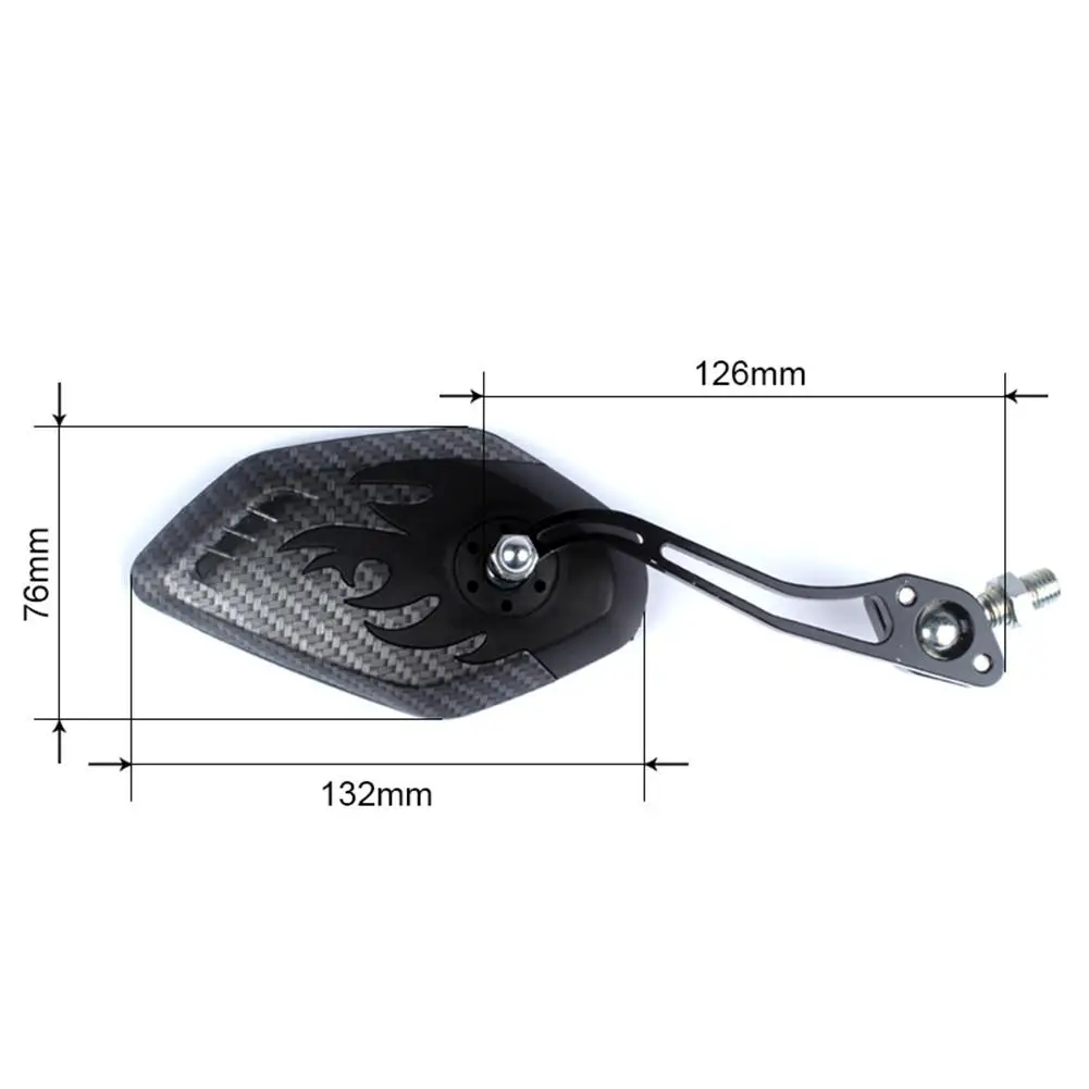 

A Pair Bicycle Carbon Pattern Rearview Mirror Riding Equipment 3K Pattern Convex Mirror Reflector