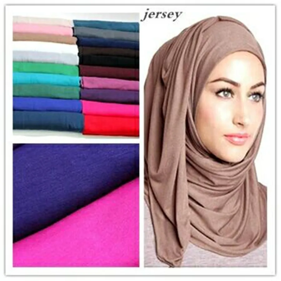 Hijab liso de 180x80Cm para mujer, bufandas musulmanas de gran elasticidad, en 21 colores, en invierno