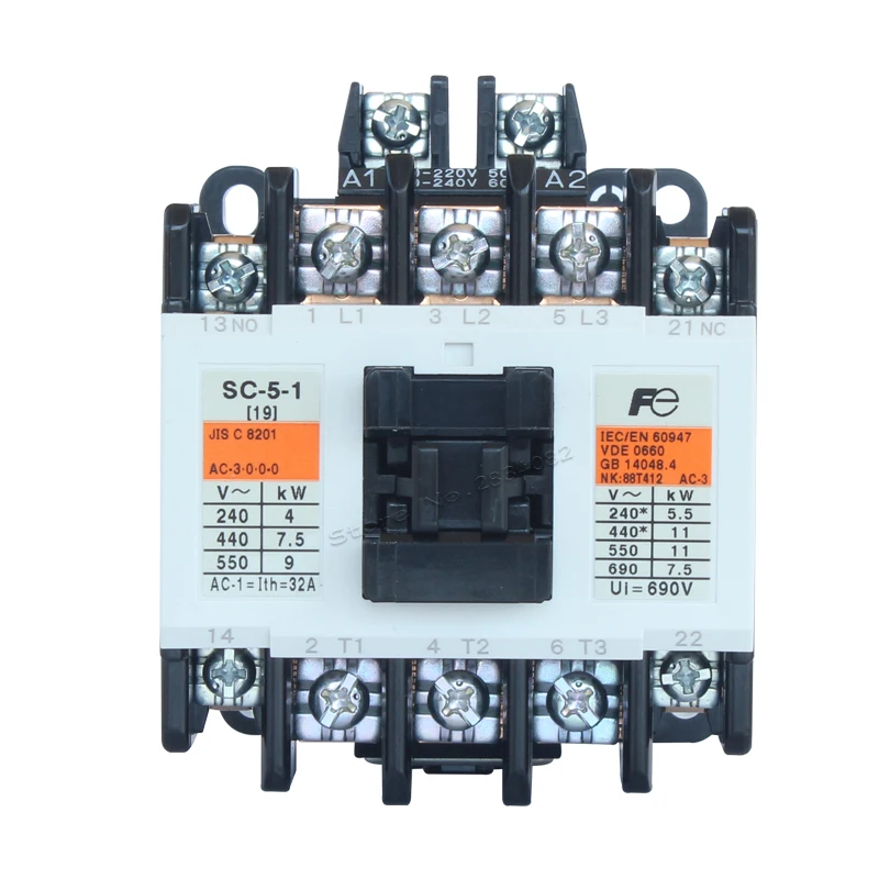 Контактор переменного тока 50 Гц 19A 690 В AC24V 380 220 110 напряжение катушки 3NO1NO1NC SC20AA Fuji