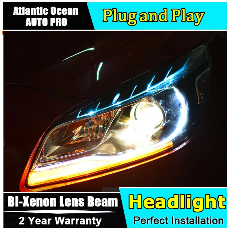 

new head lamp Car Styling for Chevrolet Malibu Headlights Malibu LED Headlight DRL Lens Double Beam HID KIT Xenon bi xenon lens