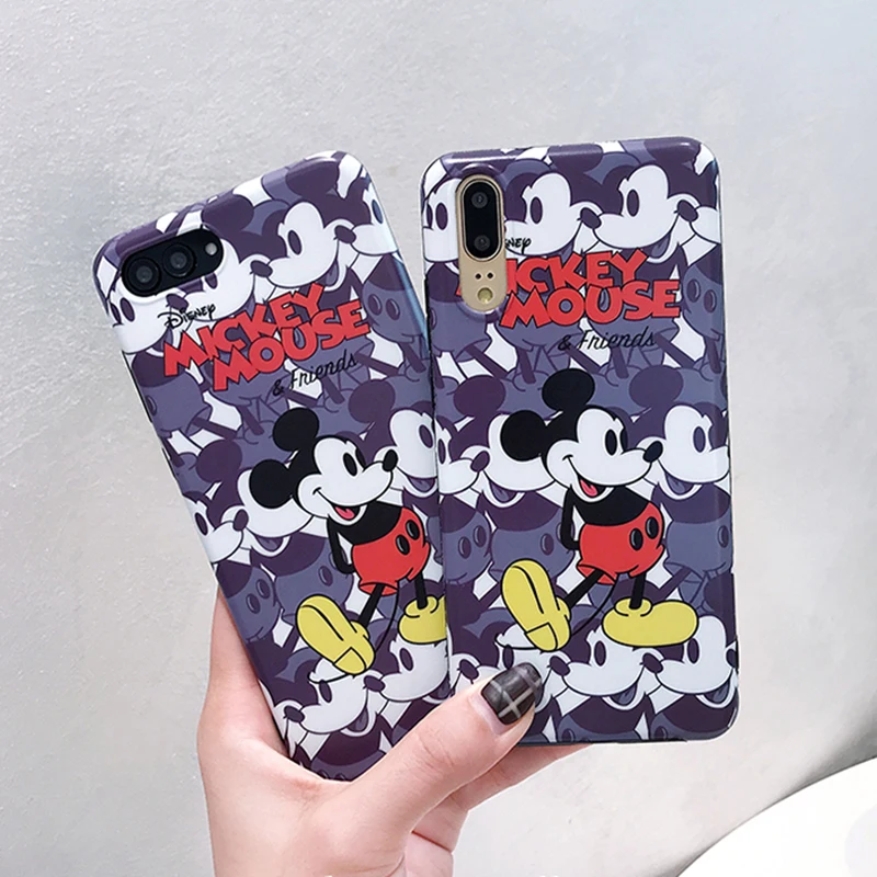 YHBBCASES Cartoon Phone Cover For Huawei P20 P30 Pro Soft Case Honor V20 9 10 Retro Cute Mickey Cases Mate 20 |