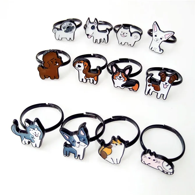 Женское кольцо с эмалью и собакой чихуахуа| |