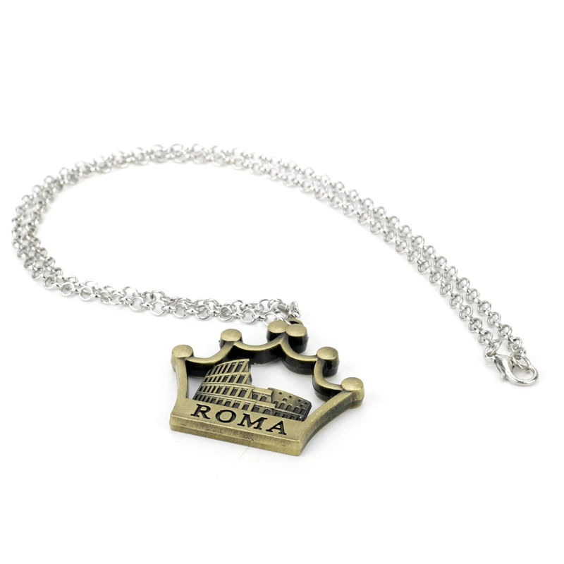 HANCHANG Roma Necklace City of Italy 3D Relief Building Pendants&ampNecklaces Link Chain Jewelry Men Women Souvenir | Украшения и