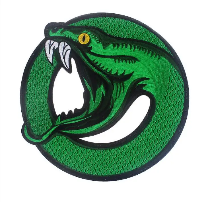 Большой размер зеленая змея искусственная кожа мотоциклетный Байкерский с