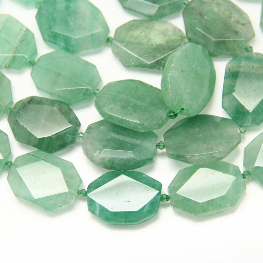 Плиты в произвольной форме ломтик бусины натуральный зеленый клубника кварца