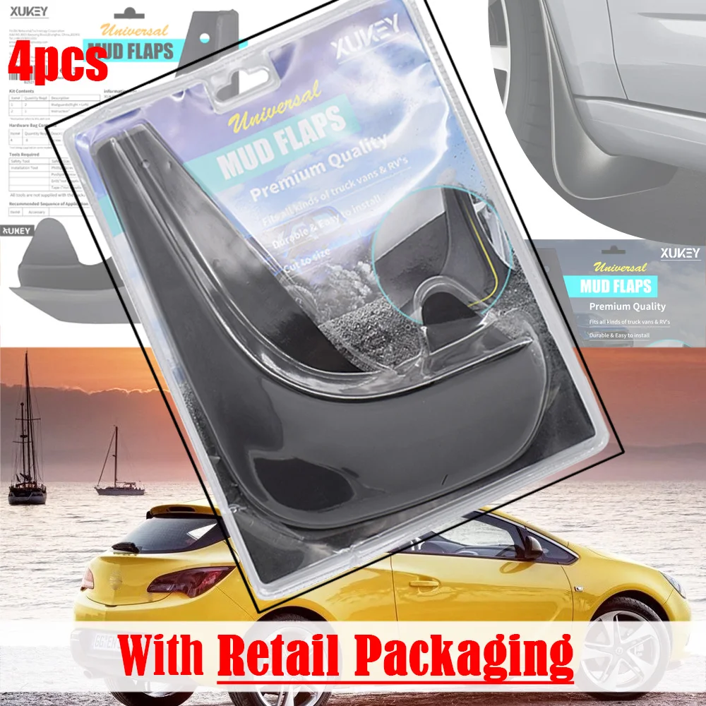 With Retail Package Универсальный брызговики брызговик брызговики для peugeot SW CC SD 107 108 205 206 207 306 307 308 405 406 407 508 607 - Цвет: With Retail Package