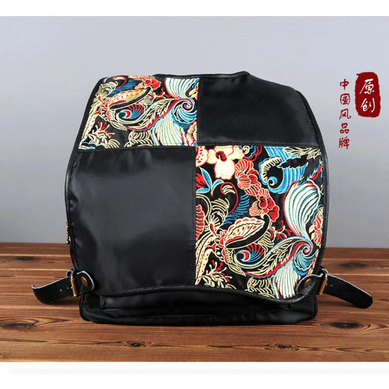 Женские сумки из натуральной коровьей кожи с вышивкой этнический рюкзак для