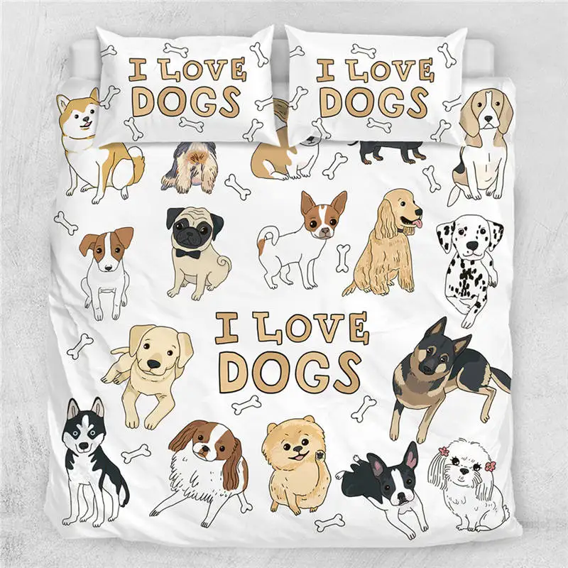 Dog1 Постельные принадлежности Outlet Обувь Щенок постельное белье бульдог дети пододеяльник мультфильм собака домашний текстиль животных красочные постельные принадлежности - Цвет: Dog1