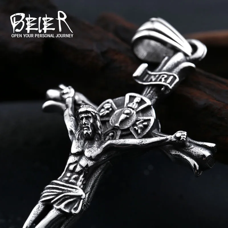Байер 316L Нержавеющая сталь кулон ожерелье Иисус крест ювелирные изделия LLBP8
