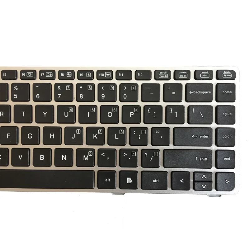Клавиатура для ноутбука США hp EliteBook 8470B 8470P 8470 8460 8460p 8460w ProBook 6460 6460b 6470 клавиатура с серебристой рамкой