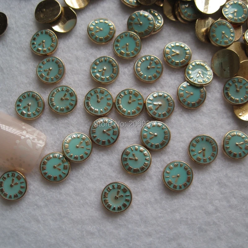 MD-638 10pcs Fancy Green Alarm Clock Deco Metal Charms Nail Art | Красота и здоровье