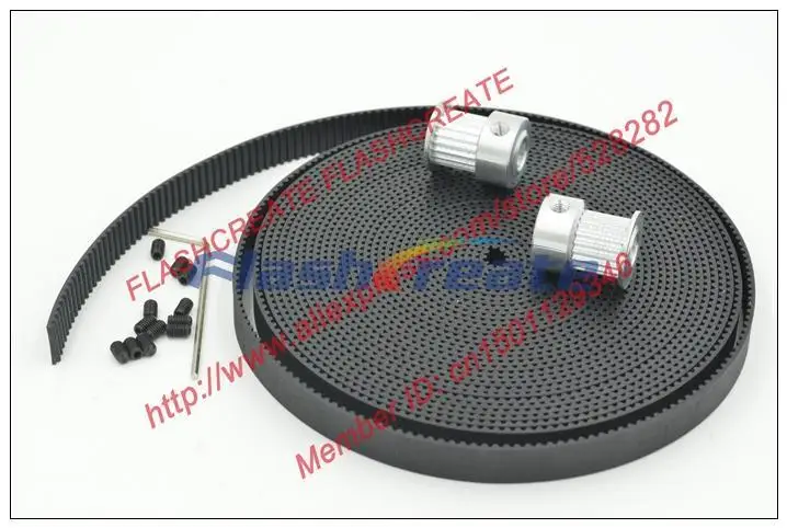 2 шт. шкив для 3D принтера 20 зубьев 6 35 мм = 1/4 дюйма 5 м|gt2 timing belt|timing belt9mm belt |