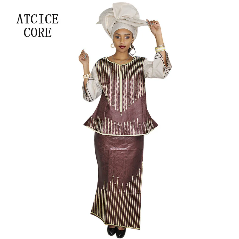 Африканские платья для женщин Африканский новый модный дизайн базин вышивка