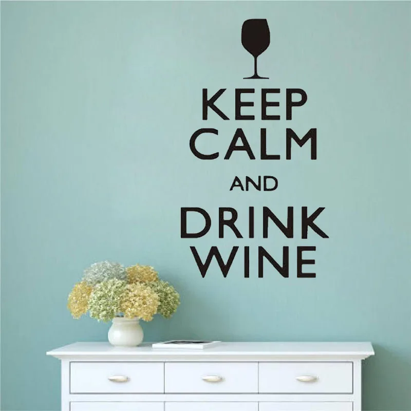 

Keep Calm And Drink Wine Wall Stickers Funny Bar Pub Wall Art Decor Home Decor Wall Decals Vinyl Murals Sticker