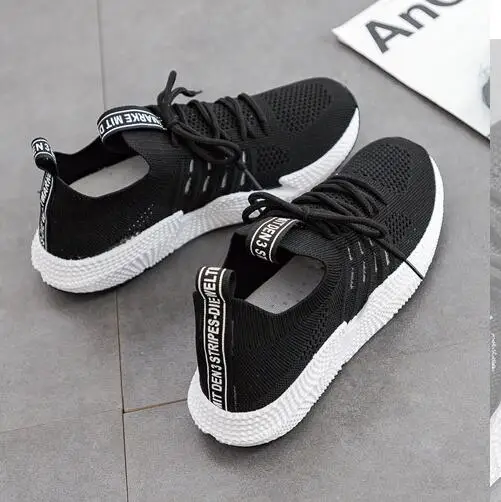 black Basket Femme/женская повседневная обувь высокого качества; кроссовки из дышащего сетчатого материала; Женская Вулканизированная обувь; износостойкие кроссовки - Цвет: black