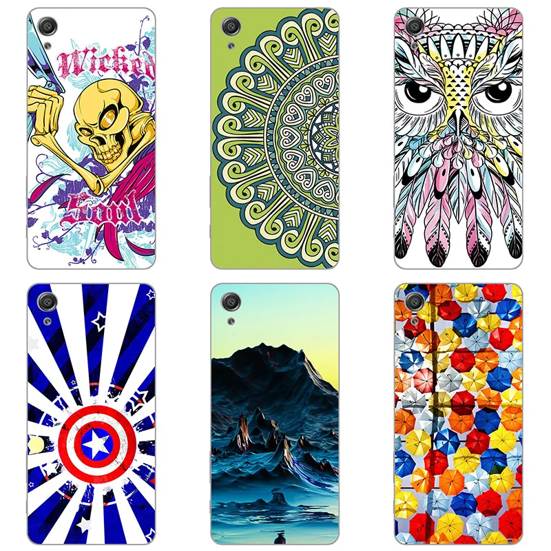For Sony Xperia Z5 E6633 E6683 E6653 E6603 hard Plastic Case Cover phone shell Colorful printing Painted Flower Cases |