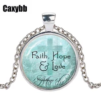 caxybb christian jewelry bible pendant love hope faith quote jewelry 1 corinthians 1313 verse from the bible cross pendant