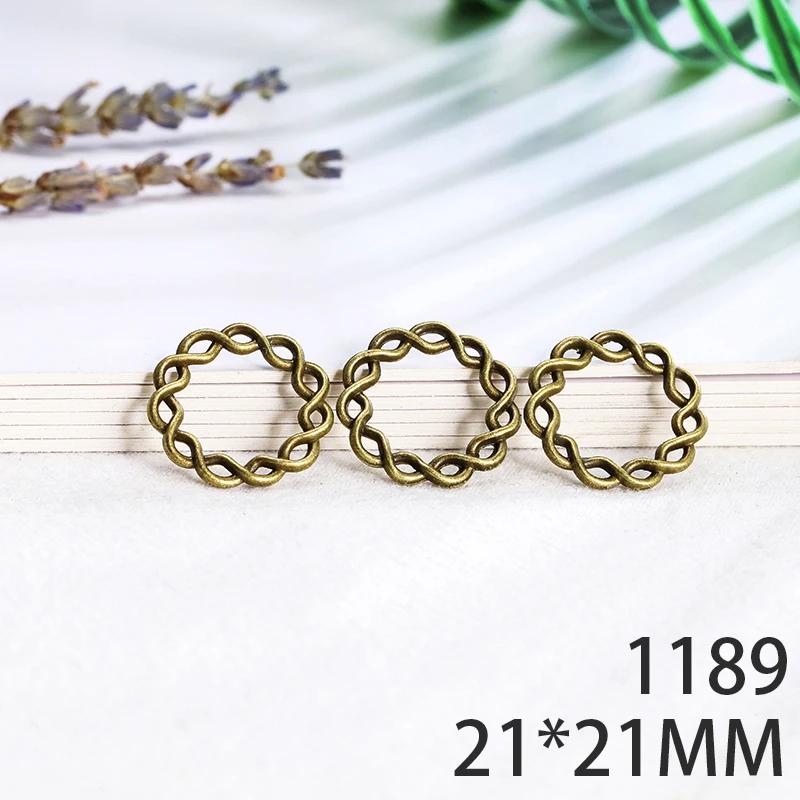 

21*21mm 10pcs Circle Alloy Pendant For Diy Jewelry Making 2 Colors Antique Silver Antique Bronze No.1189