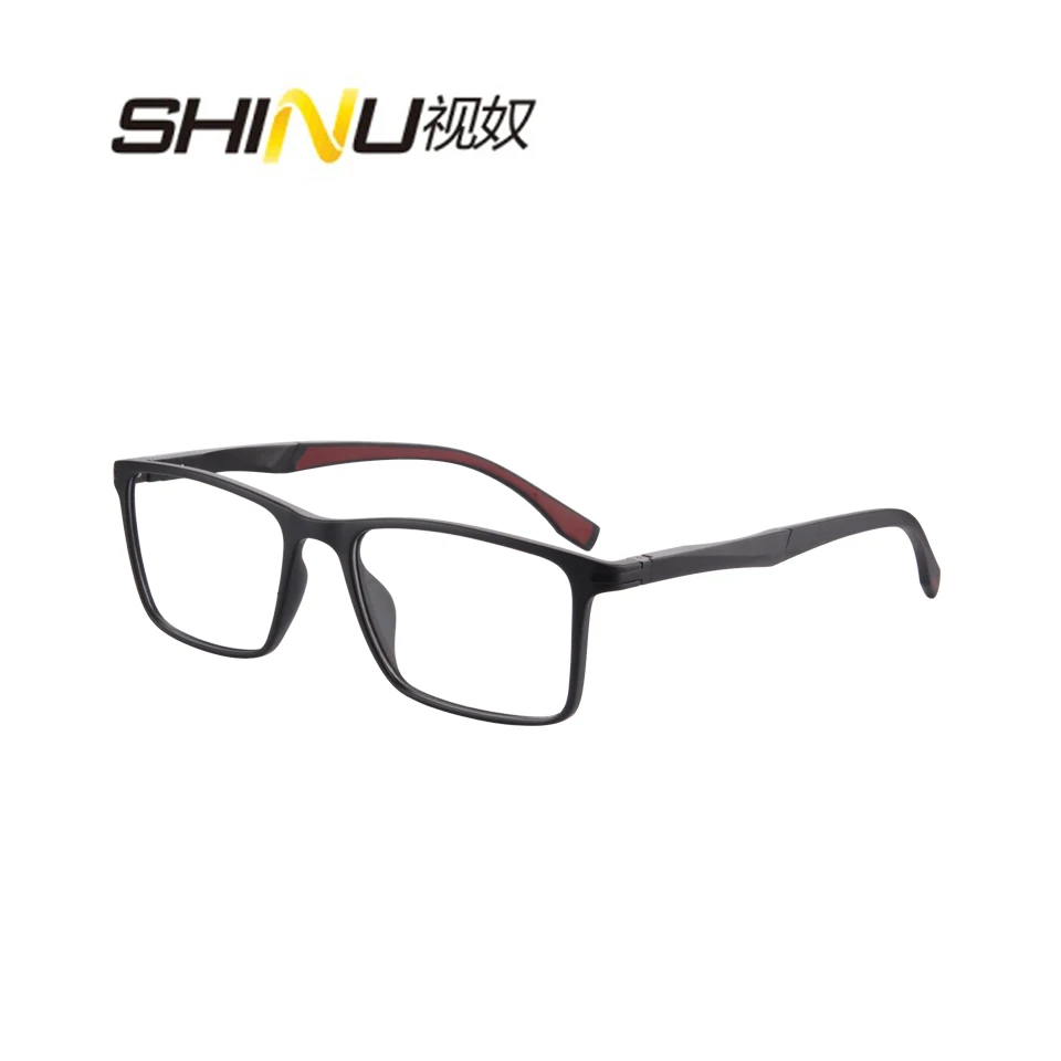 SHINU Squar Eyeglasses Frame Resin Lenses Progressive Multifocal Reading Glasses Men Can Custom As Prescription Anti Radiation