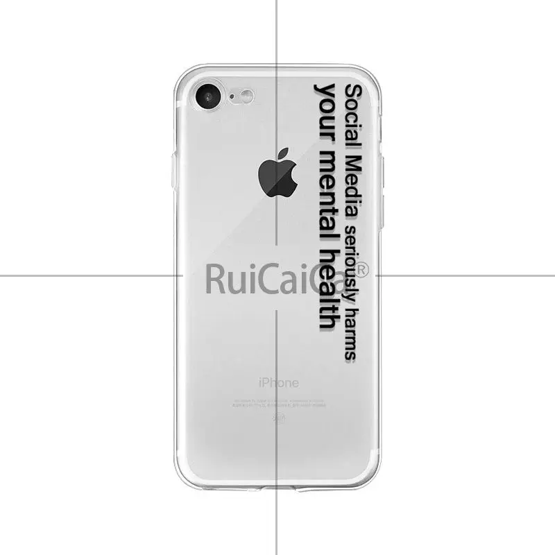 Ruicaica, соцсети, сильно вредит вашему душевному здоровью, чехол для телефона, чехол для iPhone X XS MAX, 6, 6 S, 7, 7 plus, 8, 8 Plus, 5, 5S, XR