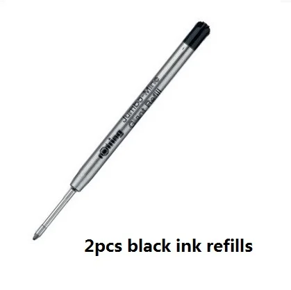2pcs black refills Шариковые ручки Rotring Tikky, синие чернила, M, ручка, школьные и офисные канцелярские принадлежности, 1 штука - Color: 2pcs black refills