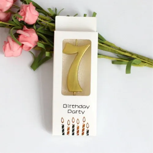 GOLDEN 7 Мини-Цифровые свечи на день рождения для детей, вечерние украшения для торта в виде единорога на день рождения - Цвет: GOLDEN 7