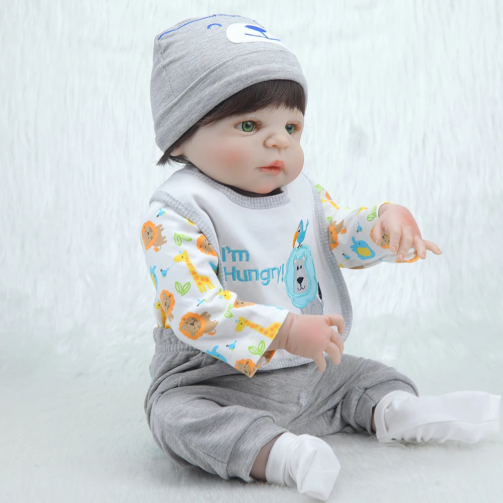 Кукла Reborn Forrsdor 55 см милый короткий черный силиконовый Реалистичный