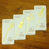 cute metal music bookmarks exquisite western musical instrument book folder business book mark office school supplies stationery