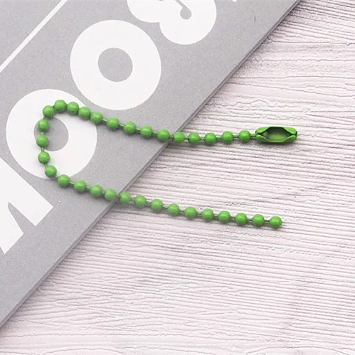 grass green 30 шт./лот 2,4 мм Красочные Круглый ожерелья из бусинок 12 см Длина Dog Tag оптом цепи с разъемом для DIY Цепочки и ожерелья ювелирные изделия выводы - Цвет: grass green