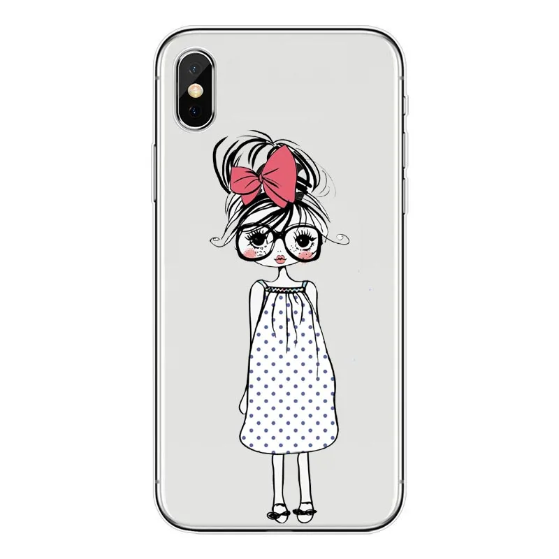 Hot Hand-painted Couple Cartoon Mobile Phone Shell For iPhone XS Max 8Plus 7 6SPlus X 5S Silicone Hand-drawn Girl Cover | Мобильные