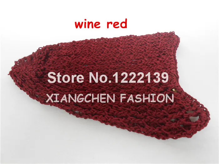 wine red 5 шт./лот снуд/Винтаж крючком волос Чистая толще Hairnet волос snoods Hat Кепки 20 Цвета - Цвет: wine red