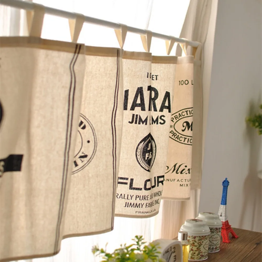 Современные черно белые полузанавески FUYA в минималистичном стиле для кухни