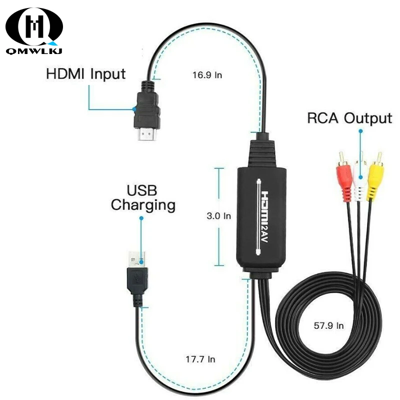 HDMI мужчина к 3 RCA Видео Аудио AV кабель конвертер аудио видео адаптер для 1080P HDTV DVD