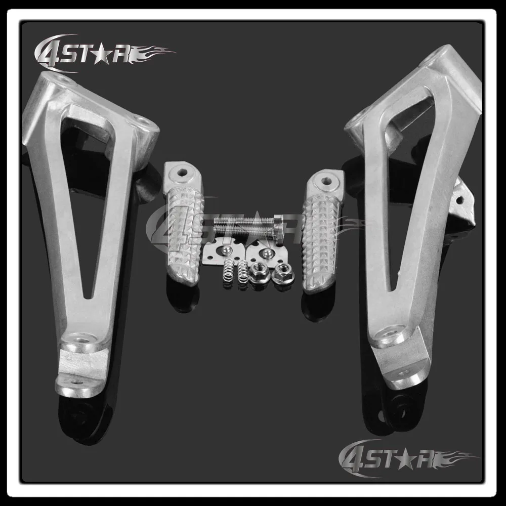 Мотоциклетные Серебристые подножки для переднего всадника педали и кронштейны