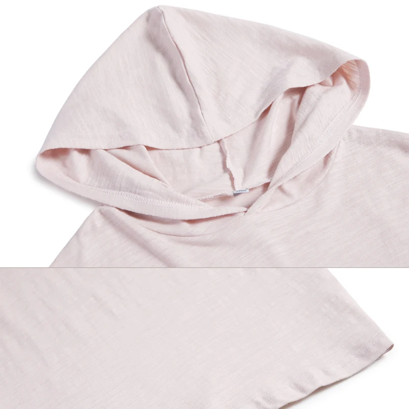 

shintimes Hooded Tshirt Women Casual Bamboo Fiber T-Shirts Solid T Shirt Female Short Sleeve Summer 2019 Tops Tee Shirt Femme