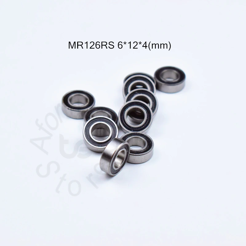 MR126RS 6*12*4(mm) 10pieces Free shipping bearing ABEC-5 Rubber Sealed Miniature Bearing MR126 MR126RS chrome steel bearings