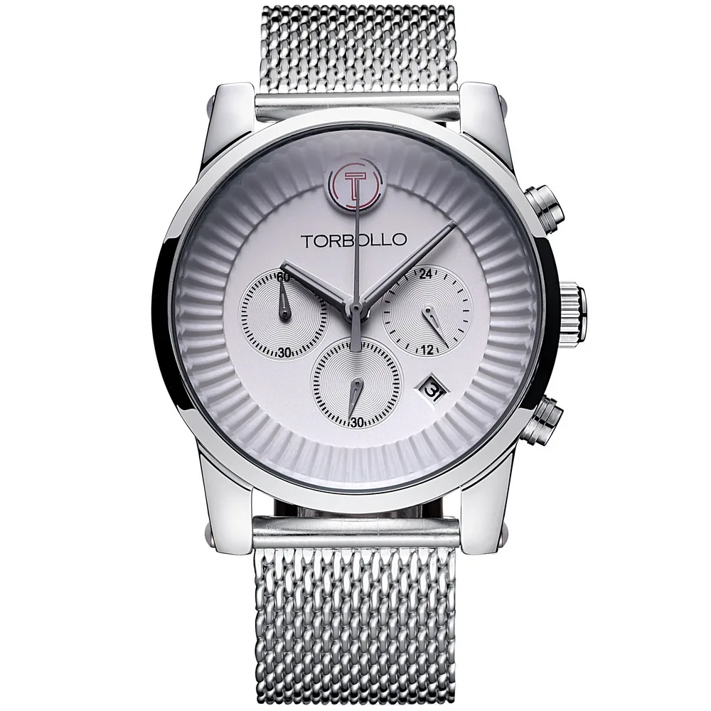 Новые роскошные мужские кварцевые часы с серебристым сетчатым ремешком